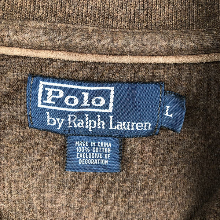 Ralph Lauren POLO by Ralph Lauren Half-Zip Sweatshirt, Men's Size L cotton brown type Vintage Second Hand