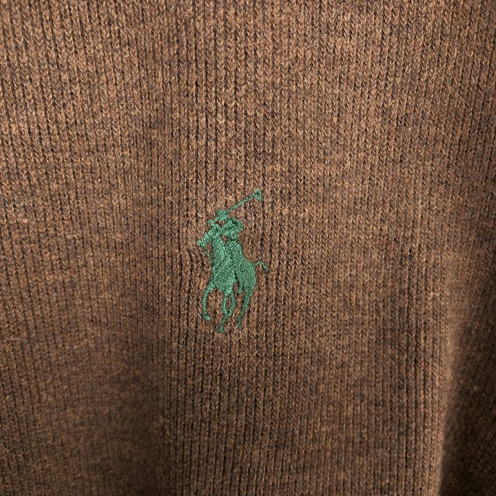 Ralph Lauren POLO by Ralph Lauren Half-Zip Sweatshirt, Men's Size L cotton brown type Vintage Second Hand