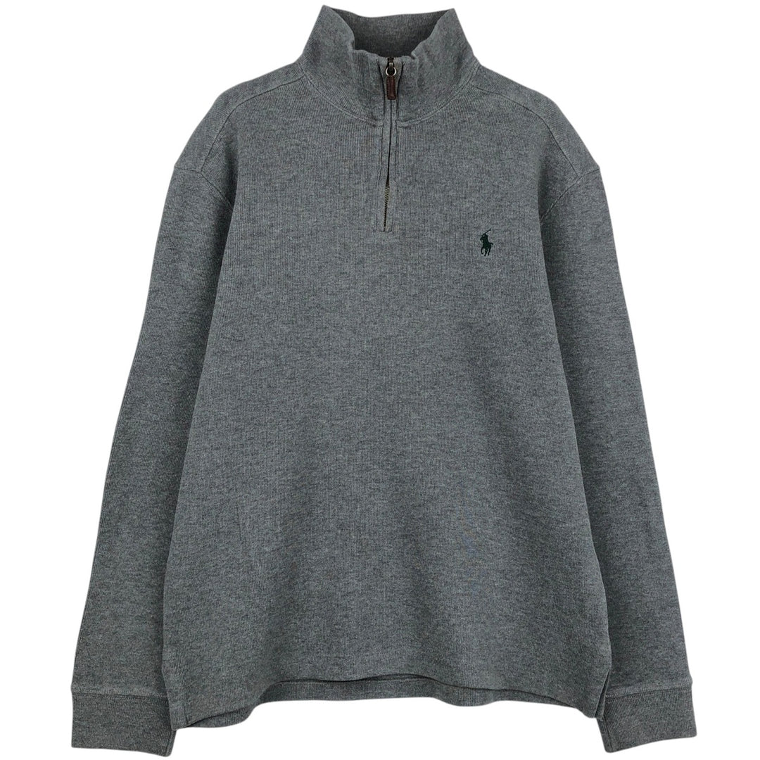 Ralph Lauren POLO by Ralph Lauren Half-Zip Sweatshirt, Men's M cotton gray type Vintage Second Hand