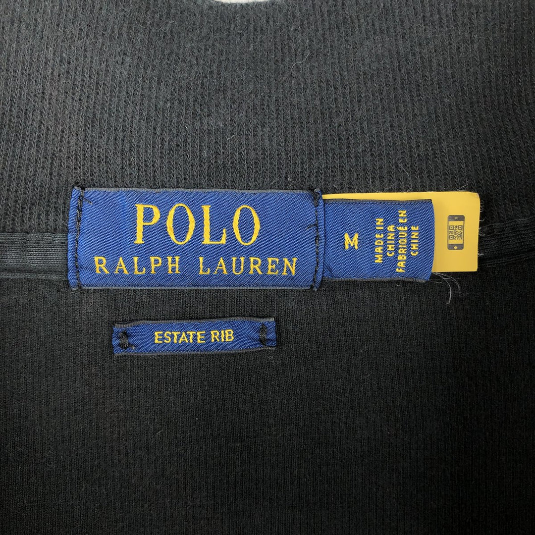 Ralph Lauren ESTATE RIB Half-Zip Sweatshirt (Men's Size M) unclear black type Vintage Second Hand