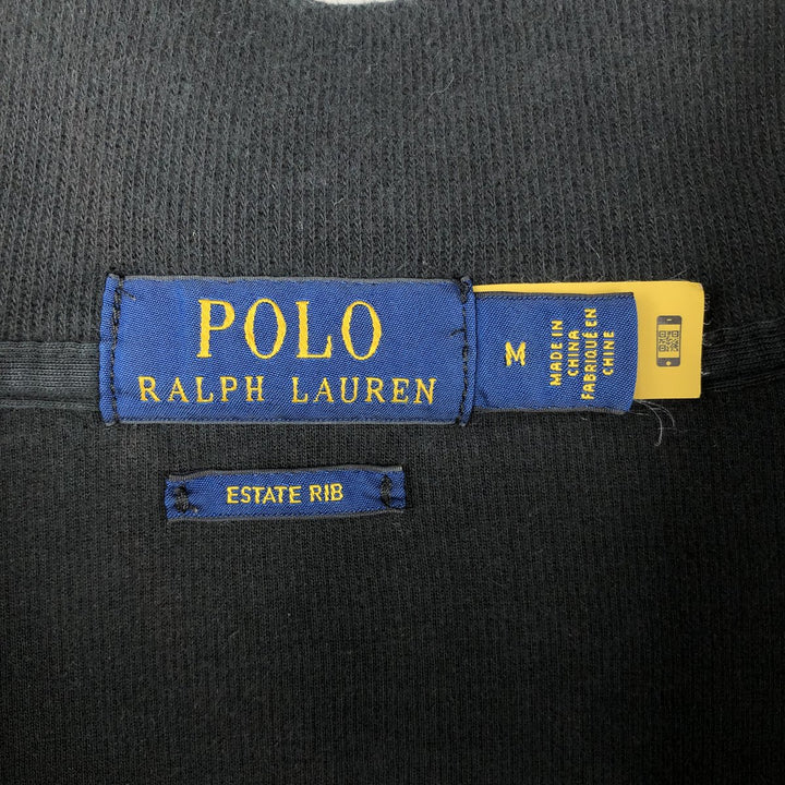 Ralph Lauren ESTATE RIB Half-Zip Sweatshirt (Men's Size M) unclear black type Vintage Second Hand