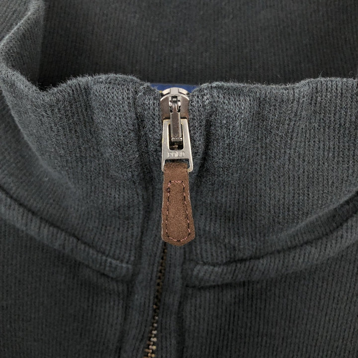 Ralph Lauren ESTATE RIB Half-Zip Sweatshirt (Men's Size M) unclear black type Vintage Second Hand