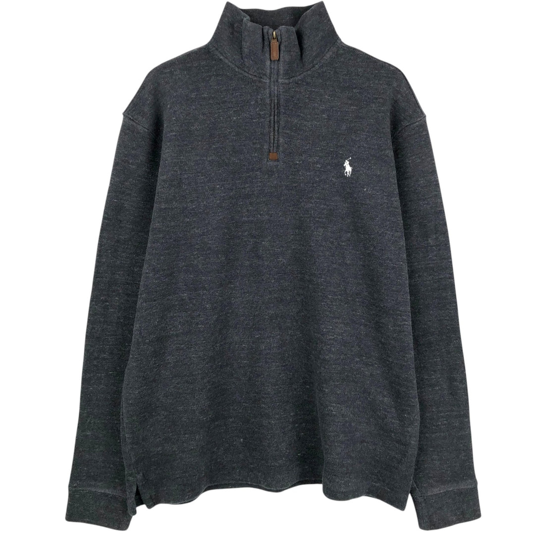 Ralph Lauren POLO RALPH LAUREN Half-zip sweatshirt, sweatshirt, men's size L cotton Charcoal Vintage Second Hand