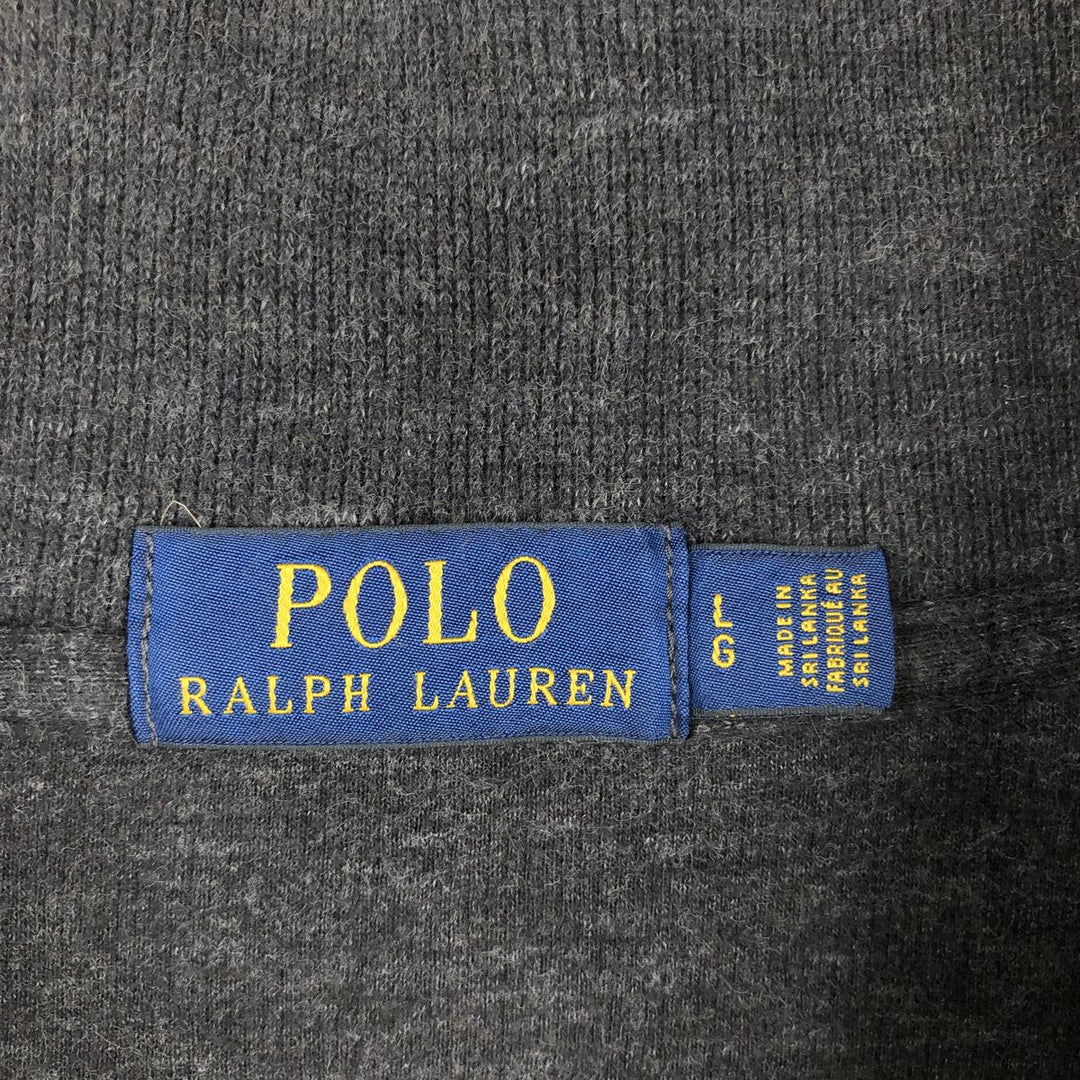 Ralph Lauren POLO RALPH LAUREN Half-zip sweatshirt, sweatshirt, men's size L cotton Charcoal Vintage Second Hand