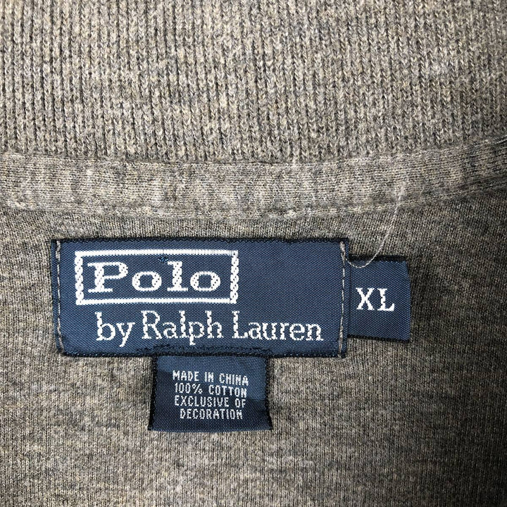 Ralph Lauren POLO by Ralph Lauren Half-Zip Sweatshirt, Men's XL cotton gray type Vintage Second Hand