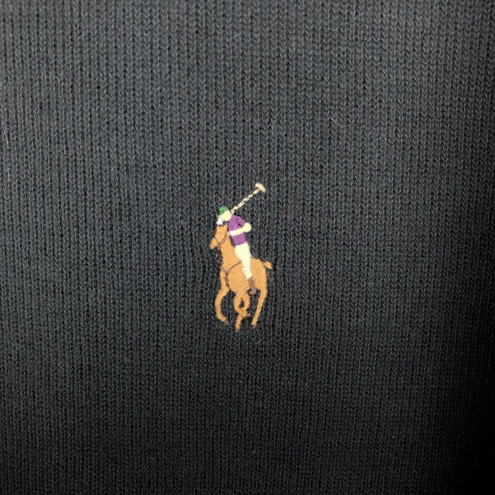 Ralph Lauren POLO RALPH LAUREN Half-zip sweatshirt, men's M size cotton black type Vintage Second Hand