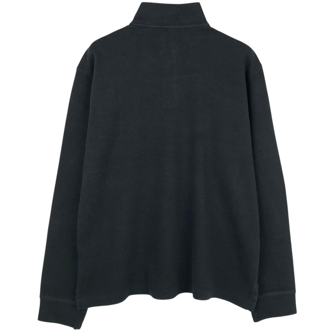 Ralph Lauren ESTATE RIB Half-Zip Sweatshirt (Men's Size M) cotton black type Vintage Second Hand