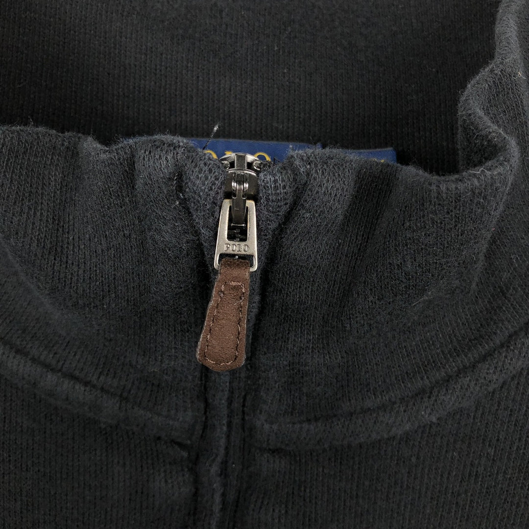 Ralph Lauren ESTATE RIB Half-Zip Sweatshirt (Men's Size M) cotton black type Vintage Second Hand