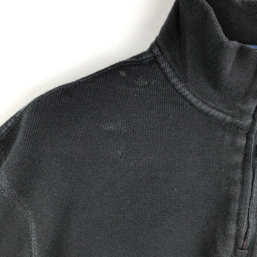 Ralph Lauren ESTATE RIB Half-Zip Sweatshirt (Men's Size M) cotton black type Vintage Second Hand