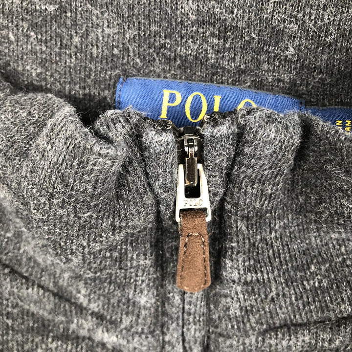 Ralph Lauren ESTATE RIB Half-Zip Sweatshirt (Men's Size L) cotton Charcoal Vintage Second Hand