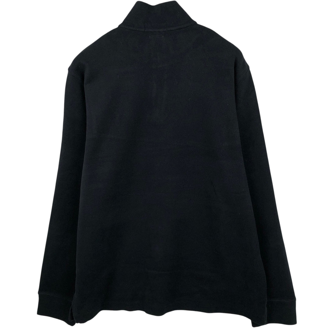 Ralph Lauren ESTATE RIB Half-Zip Sweatshirt (Men's Size L) cotton black type Vintage Second Hand