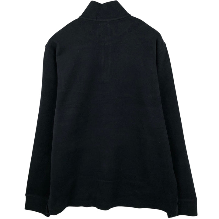 Ralph Lauren ESTATE RIB Half-Zip Sweatshirt (Men's Size L) cotton black type Vintage Second Hand