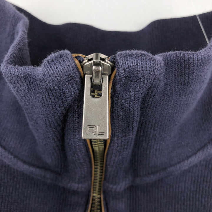 Ralph Lauren POLO by Ralph Lauren Half-Zip Sweatshirt, Men's Size L cotton navy blue type Vintage Second Hand