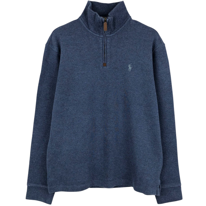 Ralph Lauren POLO RALPH LAUREN Half-zip sweatshirt, men's M size cotton blue type Vintage Second Hand