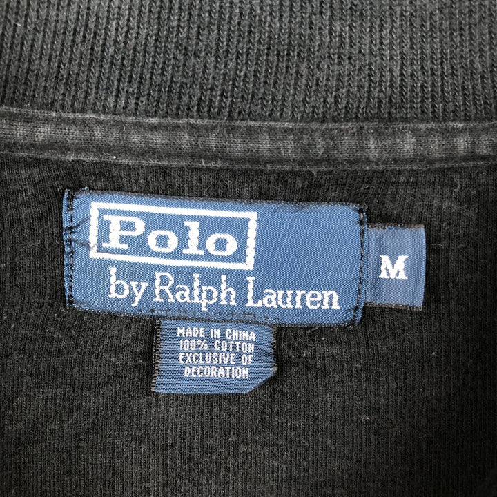 Ralph Lauren POLO by Ralph Lauren Half-Zip Sweatshirt, Men's M cotton black type Vintage Second Hand