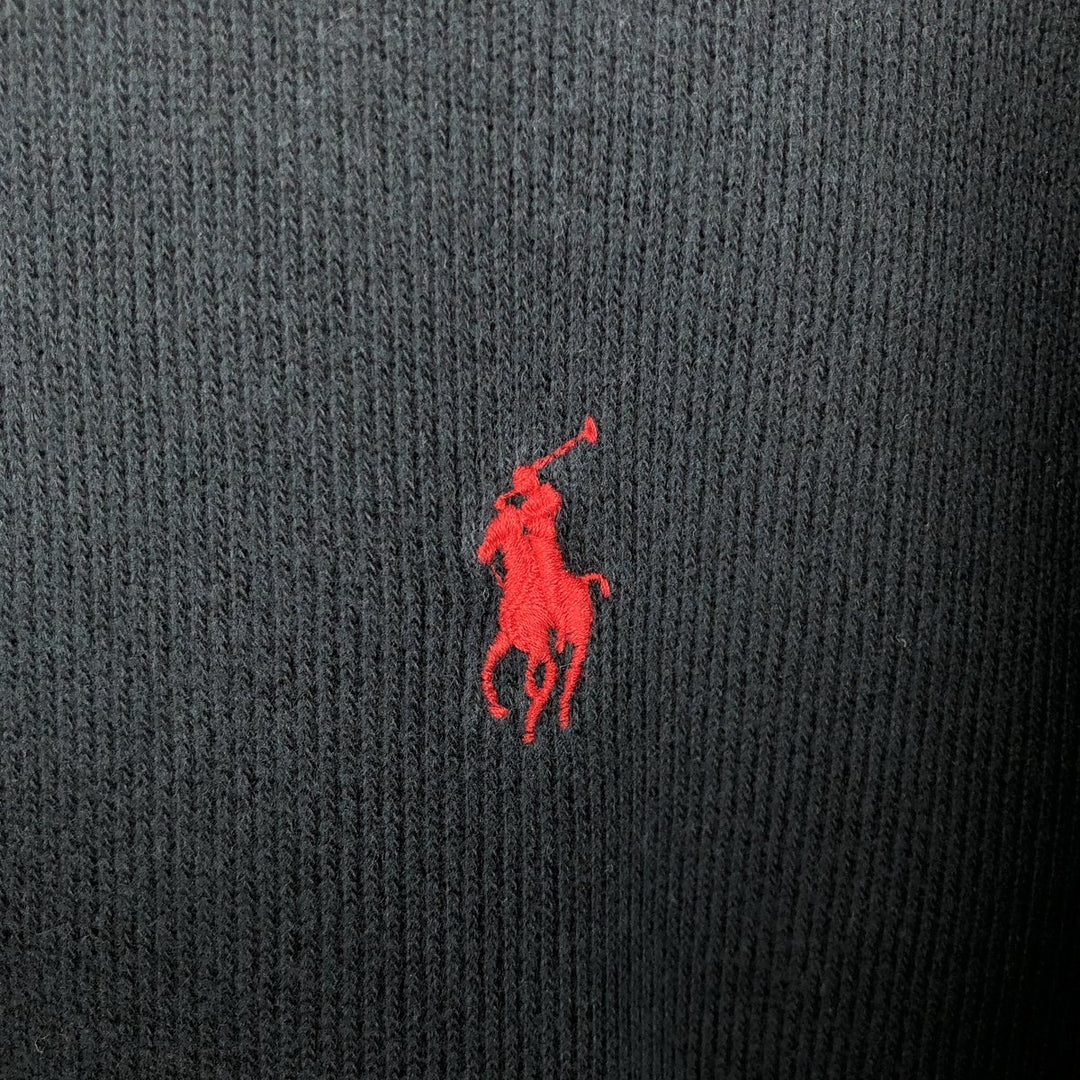 Ralph Lauren POLO by Ralph Lauren Half-Zip Sweatshirt, Men's M cotton black type Vintage Second Hand