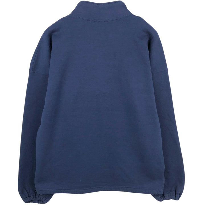 90'S Russell Athletic Half-Zip Sweatshirt, Made in USA, Men's Size L (Equivalent), Vintage cotton navy blue type Vintage Second Hand
