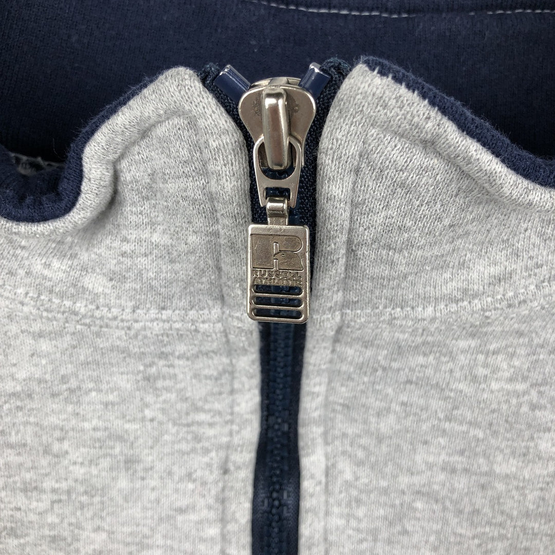 90'S Russell Athletic Two-Tone Half-Zip Sweatshirt, Made in USA, Men's XXL (approx.), Vintage cotton gray type Vintage Second Hand