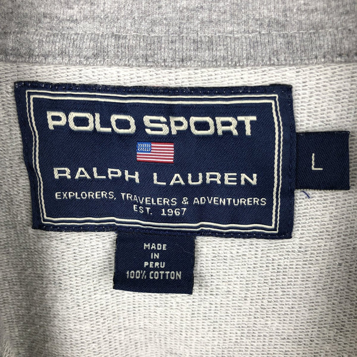 Ralph Lauren POLO SPORT half-zip sweatshirt, men's size L cotton gray type Vintage Second Hand