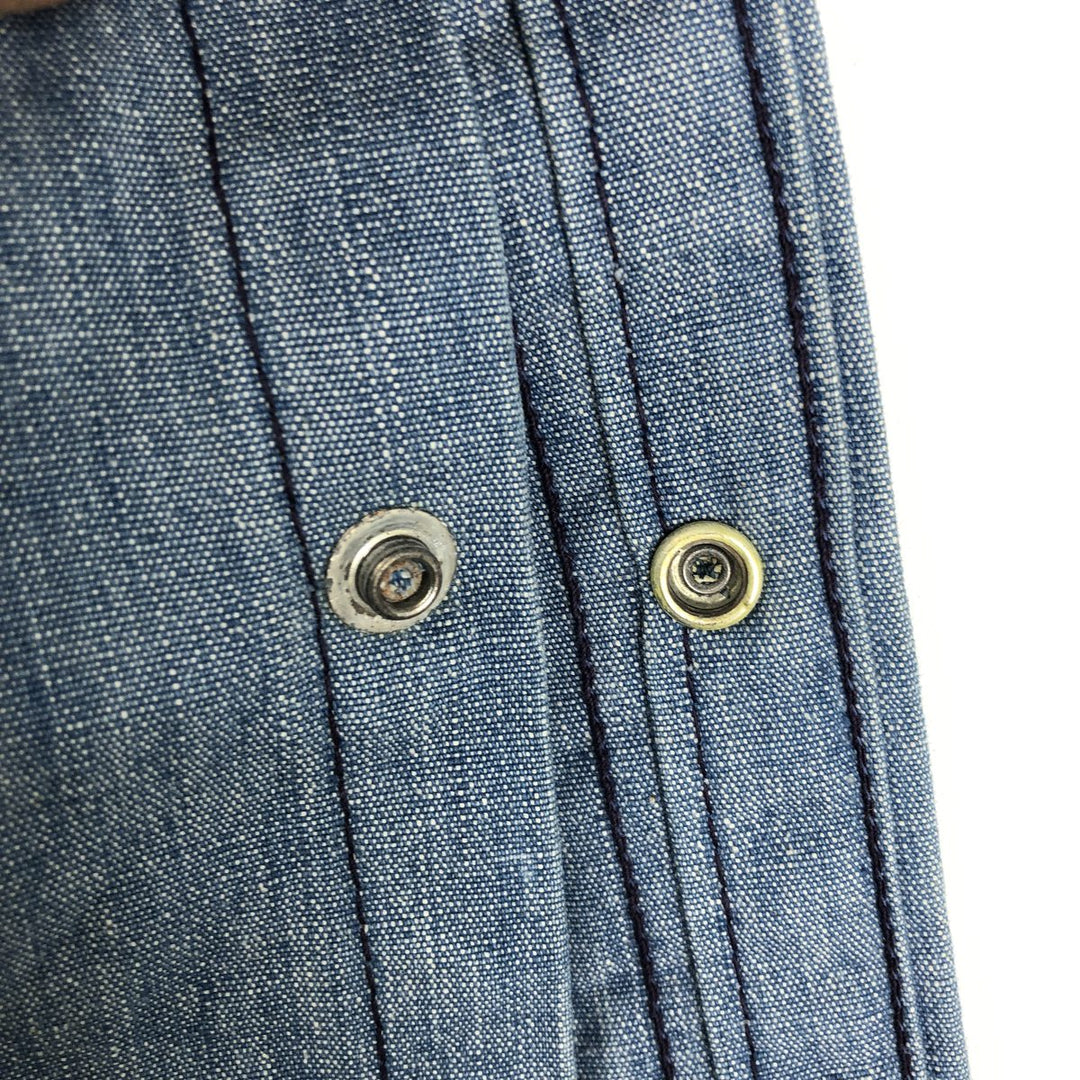 1970'S Lee Long-Sleeve Shirt Jacket, Made in USA, Men's Size M (approx.), Vintage cotton blue type Vintage Second Hand