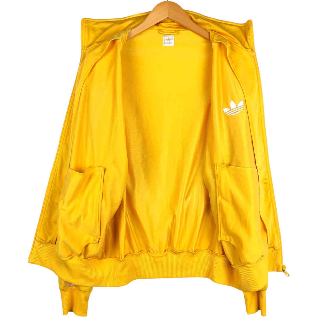 Adidas ORIGINALS Trefoil Logo Track Jacket, Men's XXL (approx.) polyester yellow type Vintage Second Hand