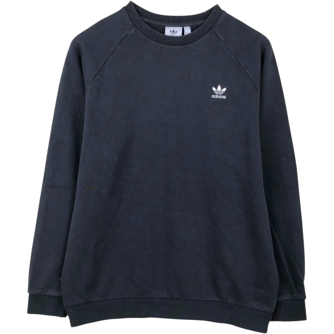 Adidas logo sweatshirt, men's size L cotton black type Vintage Second Hand