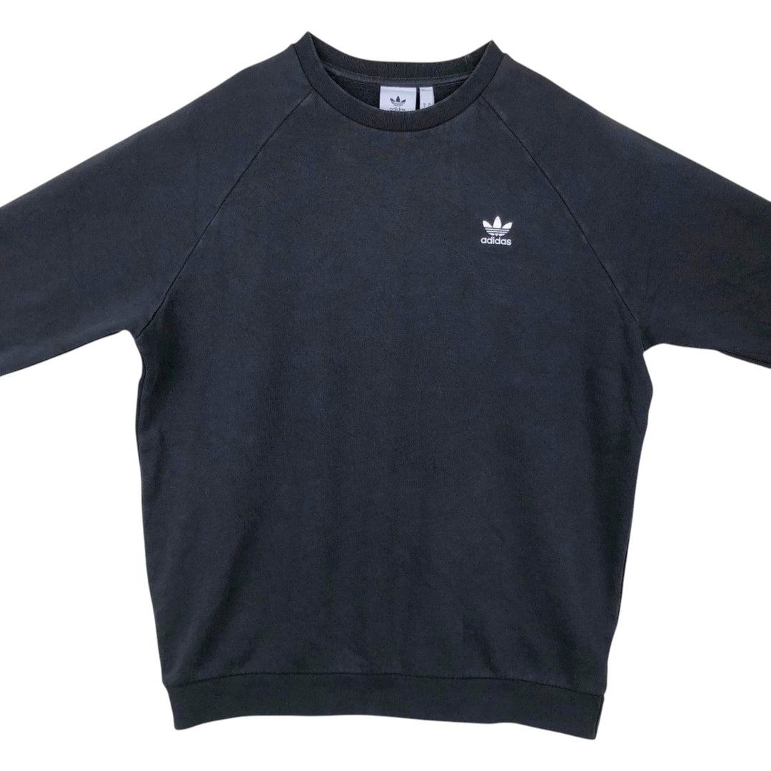 Adidas logo sweatshirt, men's size L cotton black type Vintage Second Hand