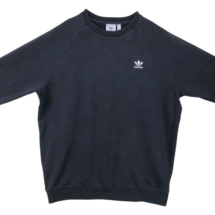 Adidas logo sweatshirt, men's size L cotton black type Vintage Second Hand