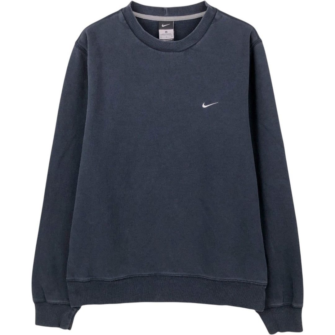 Nike One Point Logo Sweatshirt, Trainer, Men's M Size cotton navy blue type Vintage Second Hand