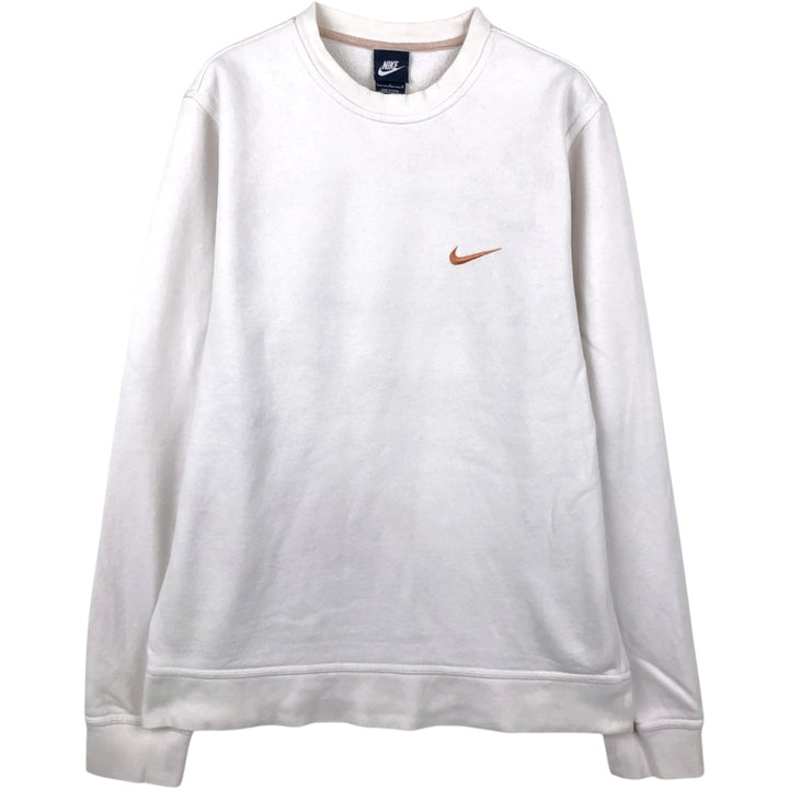 Nike One Point Logo Sweatshirt, Trainer, Men's Size L cotton white type Vintage Second Hand