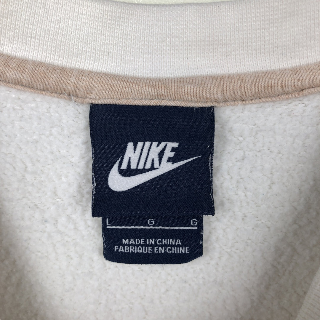 Nike One Point Logo Sweatshirt, Trainer, Men's Size L cotton white type Vintage Second Hand