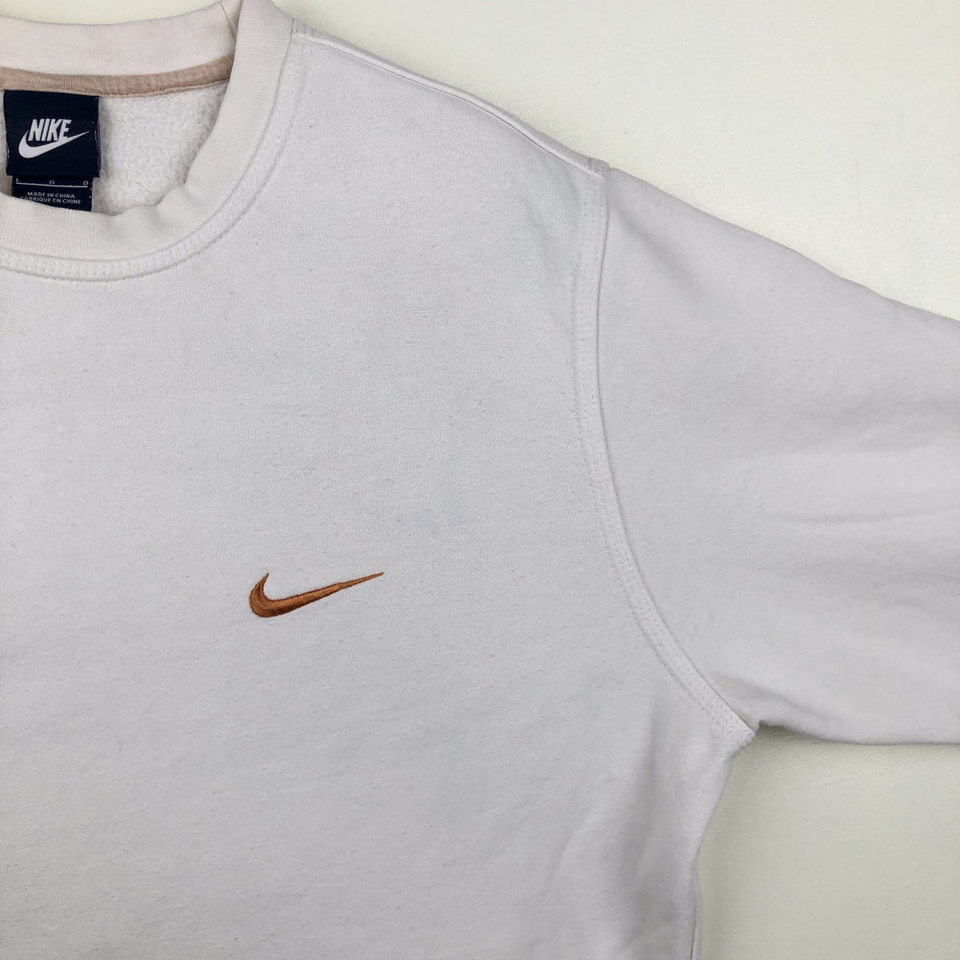 Nike One Point Logo Sweatshirt, Trainer, Men's Size L cotton white type Vintage Second Hand