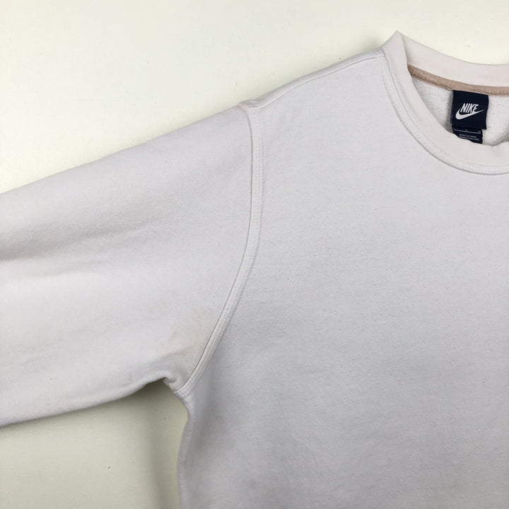 Nike One Point Logo Sweatshirt, Trainer, Men's Size L cotton white type Vintage Second Hand