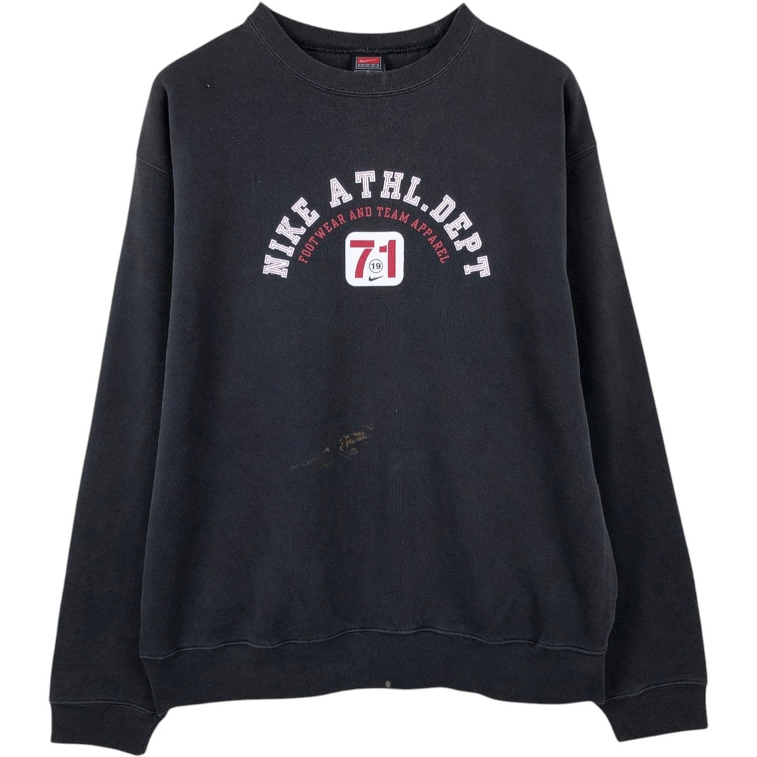 Nike TEAM Logo Sweatshirt (Men's Size L) cotton black type Vintage Second Hand