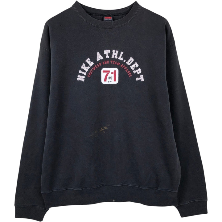 Nike TEAM Logo Sweatshirt (Men's Size L) cotton black type Vintage Second Hand