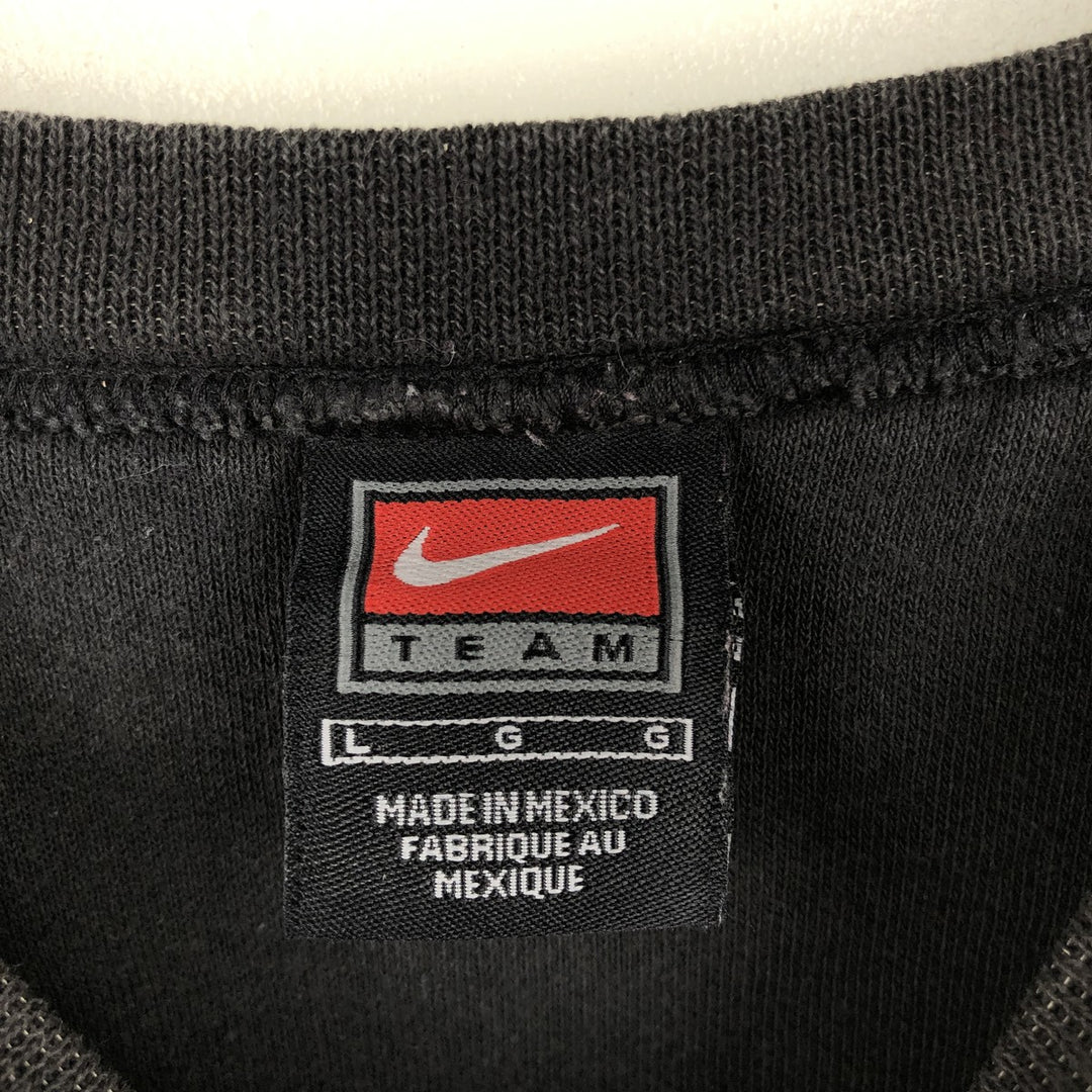 Nike TEAM Logo Sweatshirt (Men's Size L) cotton black type Vintage Second Hand