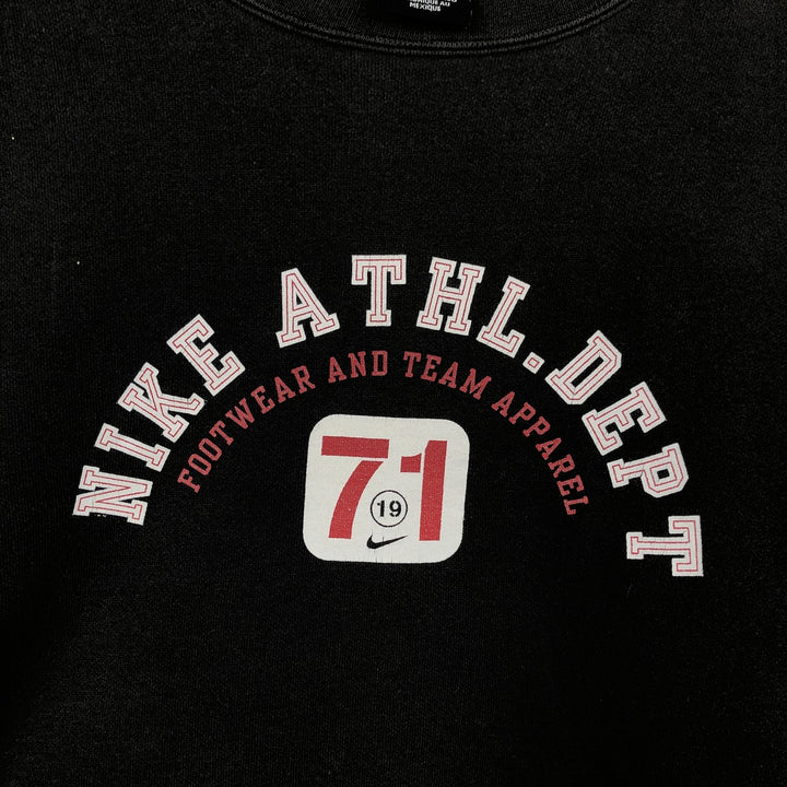 Nike TEAM Logo Sweatshirt (Men's Size L) cotton black type Vintage Second Hand