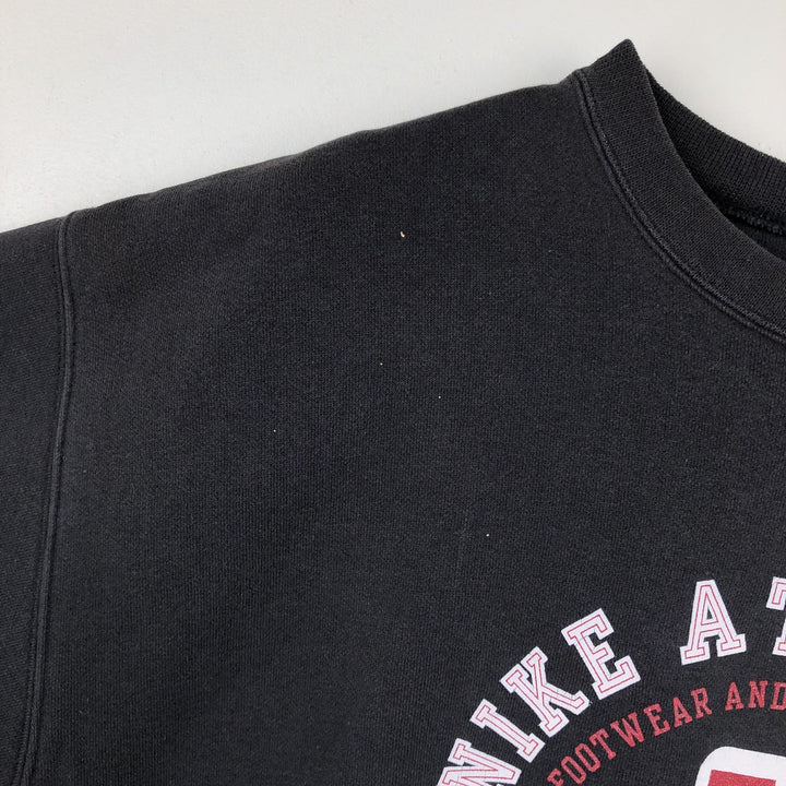Nike TEAM Logo Sweatshirt (Men's Size L) cotton black type Vintage Second Hand