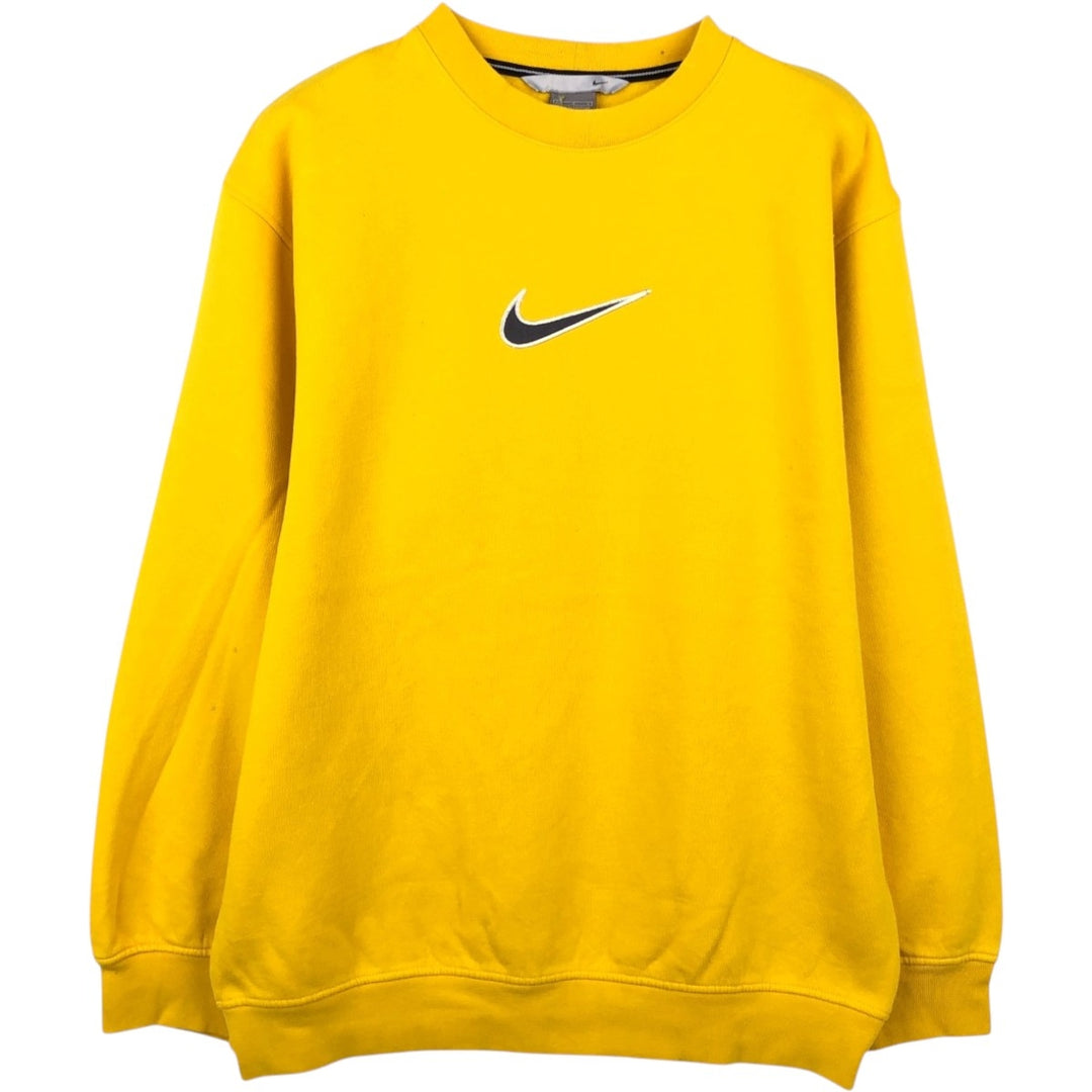 Nike Center Logo Sweatshirt (Men's Size L) cotton yellow type Vintage Second Hand