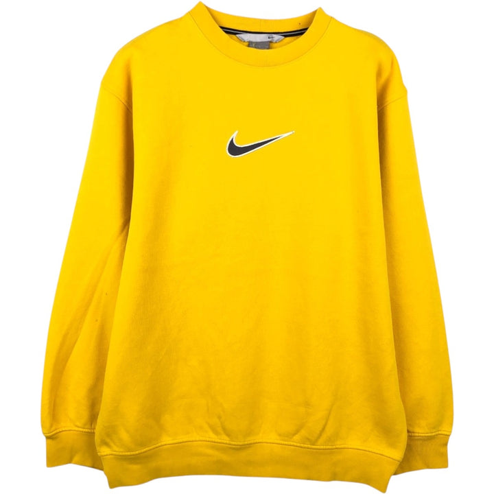 Nike Center Logo Sweatshirt (Men's Size L) cotton yellow type Vintage Second Hand