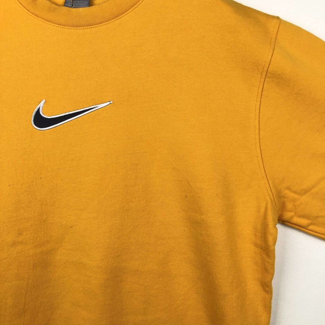 Nike Center Logo Sweatshirt (Men's Size L) cotton yellow type Vintage Second Hand