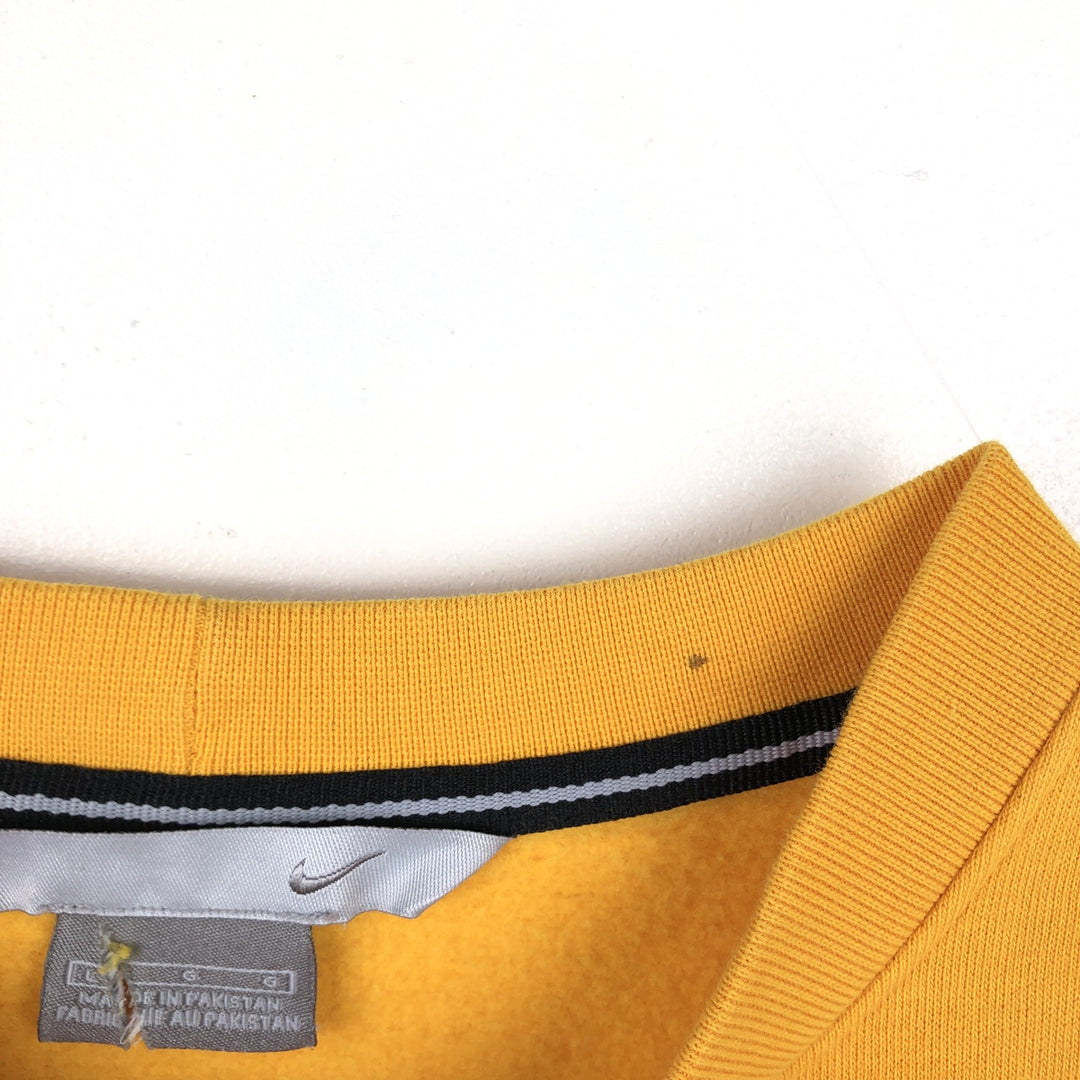 Nike Center Logo Sweatshirt (Men's Size L) cotton yellow type Vintage Second Hand