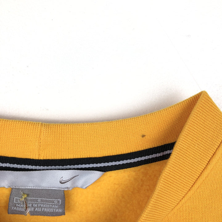 Nike Center Logo Sweatshirt (Men's Size L) cotton yellow type Vintage Second Hand