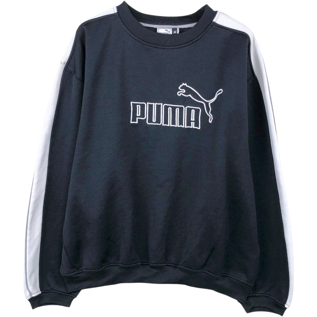 90'S Puma Logo Sweatshirt, Men's Size XL (approx.), Vintage polyester black type Vintage Second Hand