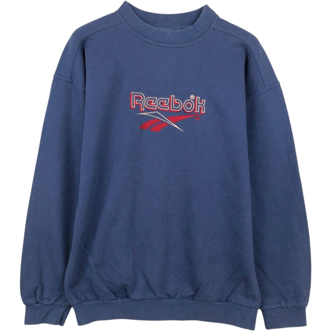 Vintage 90'S Reebok logo sweatshirt, size M, men's cotton navy blue type Vintage Second Hand