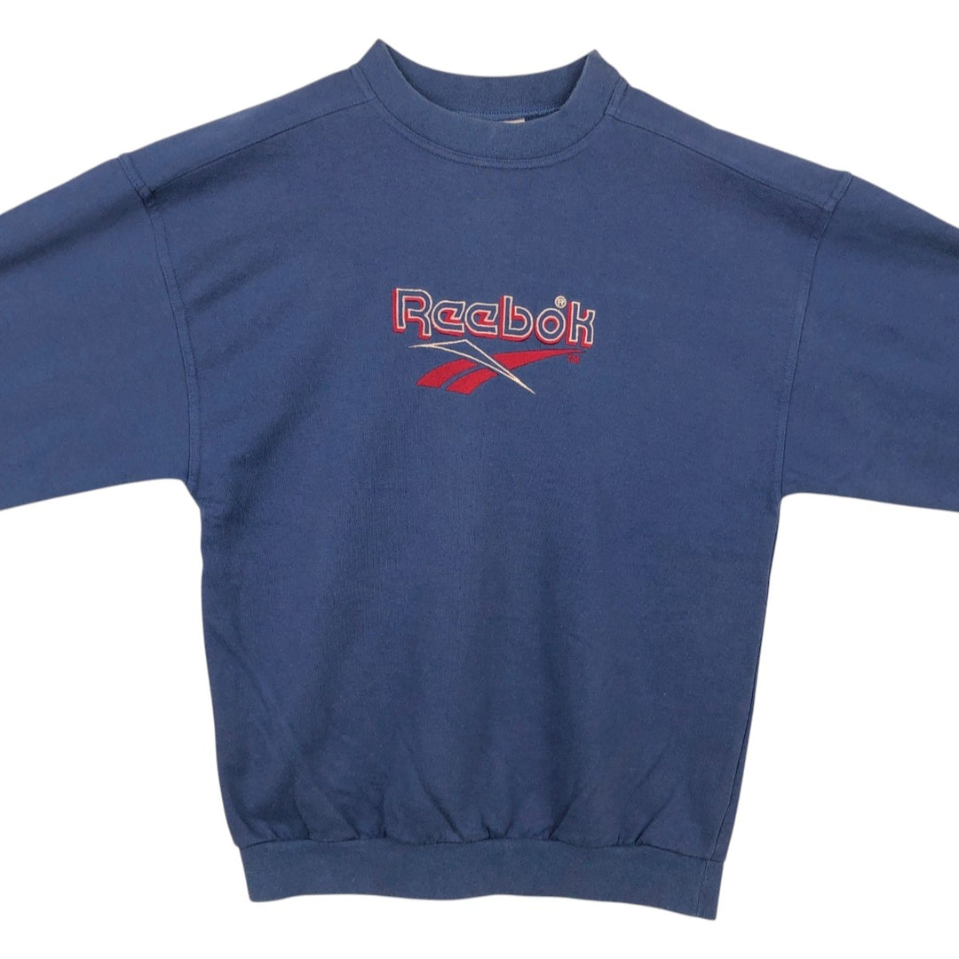 Vintage 90'S Reebok logo sweatshirt, size M, men's cotton navy blue type Vintage Second Hand