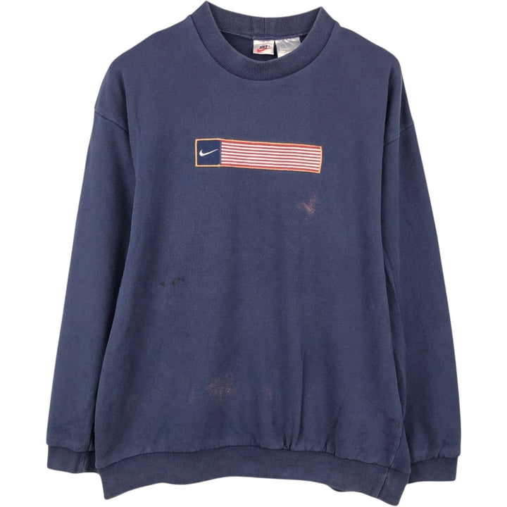 90'S Nike Logo Sweatshirt, Men's XL Size Vintage cotton navy blue type Vintage Second Hand
