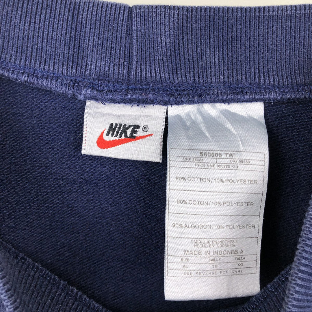 90'S Nike Logo Sweatshirt, Men's XL Size Vintage cotton navy blue type Vintage Second Hand