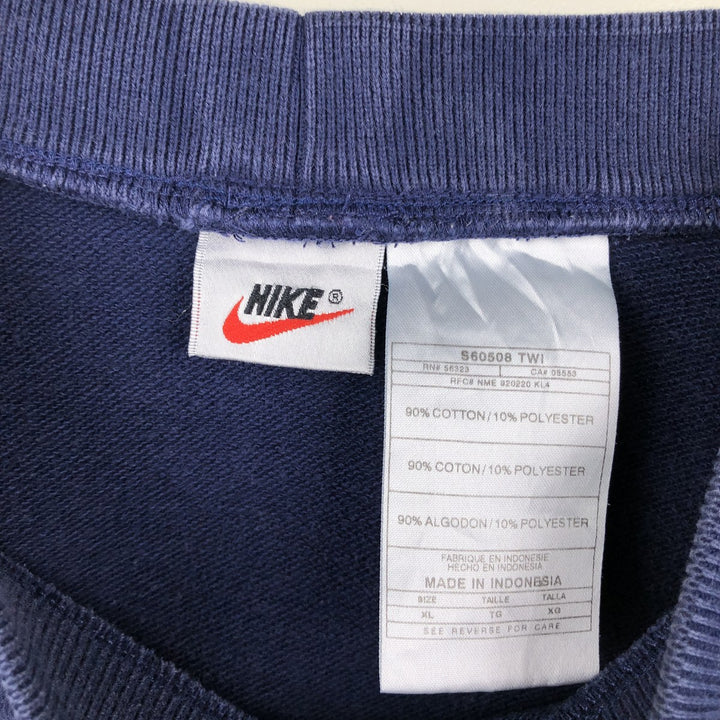 90'S Nike Logo Sweatshirt, Men's XL Size Vintage cotton navy blue type Vintage Second Hand