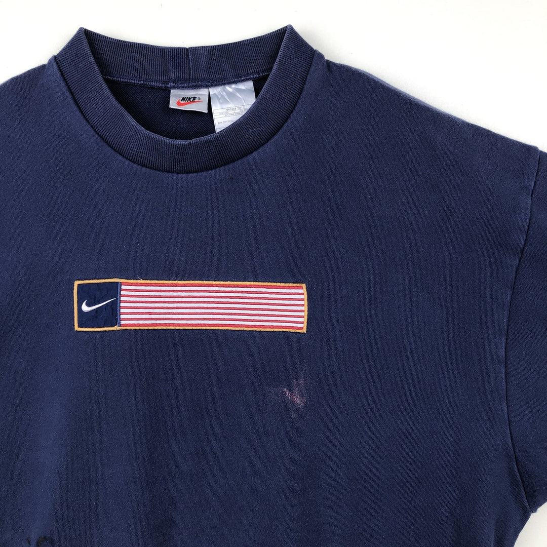 90'S Nike Logo Sweatshirt, Men's XL Size Vintage cotton navy blue type Vintage Second Hand